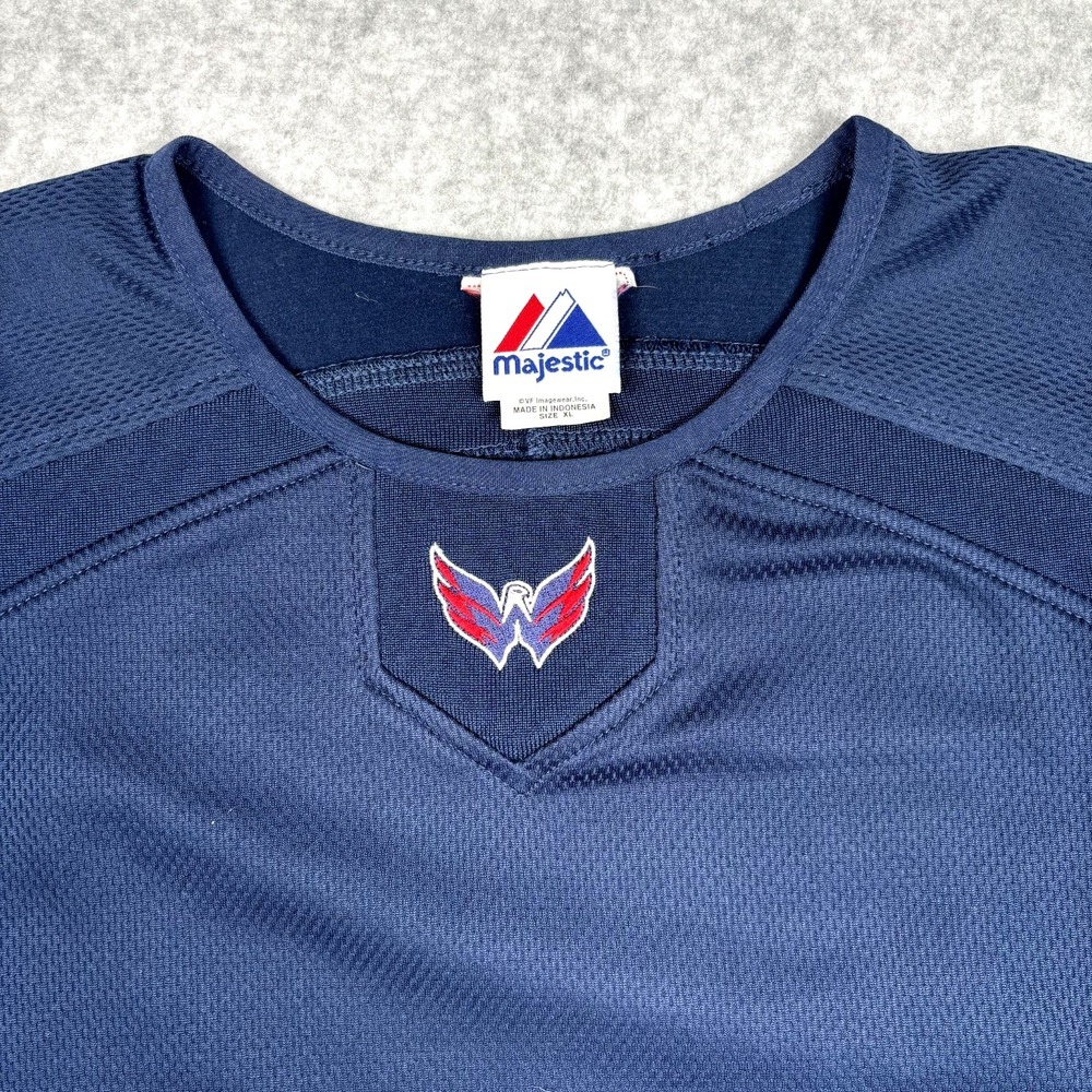 Majestic‎ Washington Capitals NHL Sweatshirt Therma Base Pullover Blue XL NWT